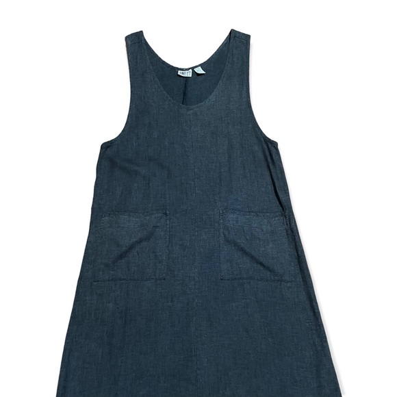 Chico’s Linen Blend Pocket Dress Sz M/8 - Picture 3 of 12